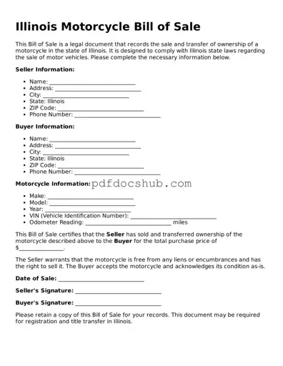 Attorney-Approved Illinois Motorcycle Bill of Sale Form