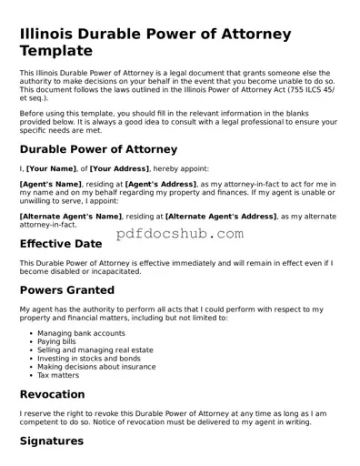 Attorney-Approved Illinois Durable Power of Attorney Form