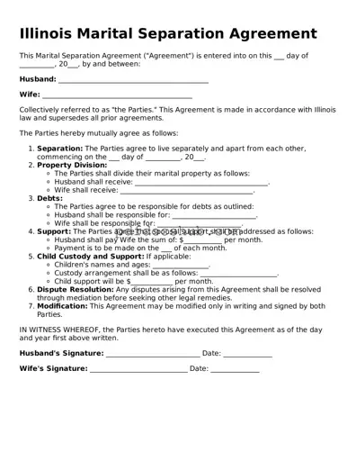 Attorney-Approved Illinois Marital Separation Agreement Form
