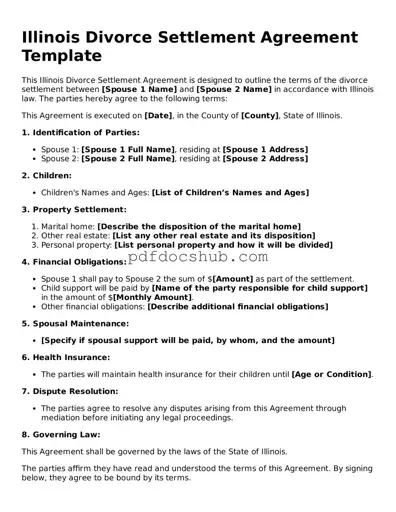Attorney-Approved Illinois Divorce Settlement Agreement Form