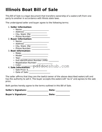 Attorney-Approved Illinois Boat Bill of Sale Form