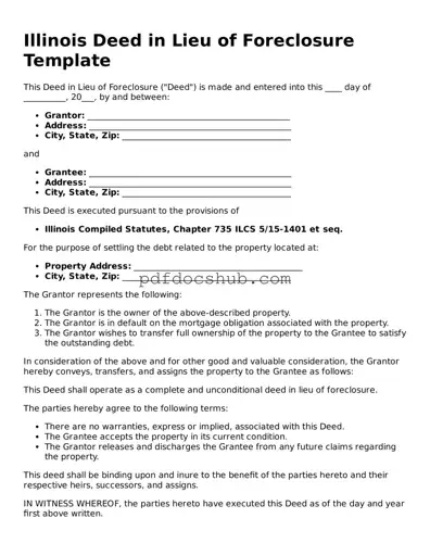Attorney-Approved Illinois Deed in Lieu of Foreclosure Form