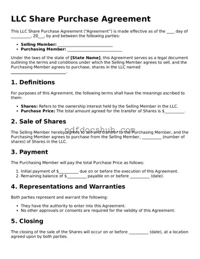 Legal LLC Share Purchase Agreement Template