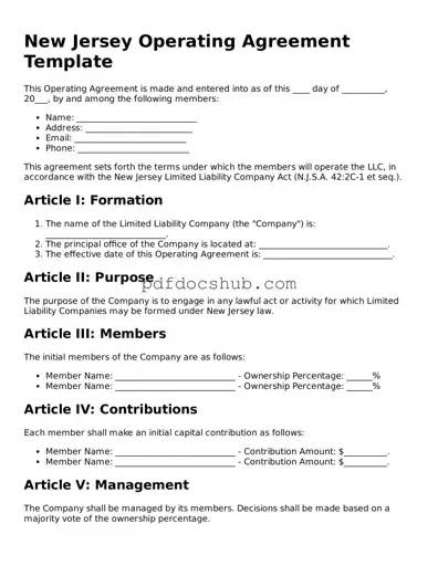 Attorney-Approved New Jersey Operating Agreement Form