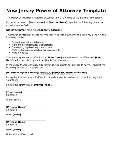 Attorney-Approved New Jersey Power of Attorney Form