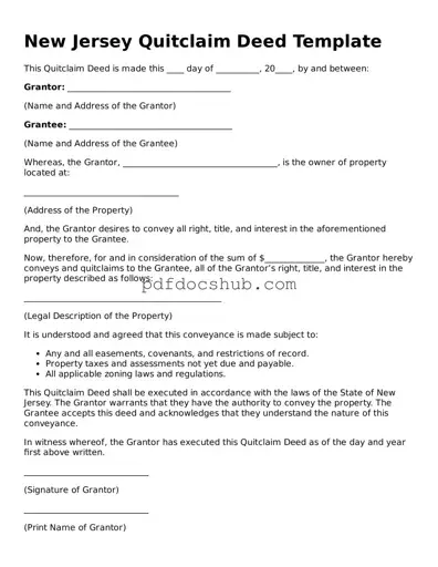 Attorney-Approved New Jersey Quitclaim Deed Form