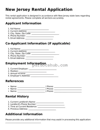Attorney-Approved New Jersey Rental Application Form