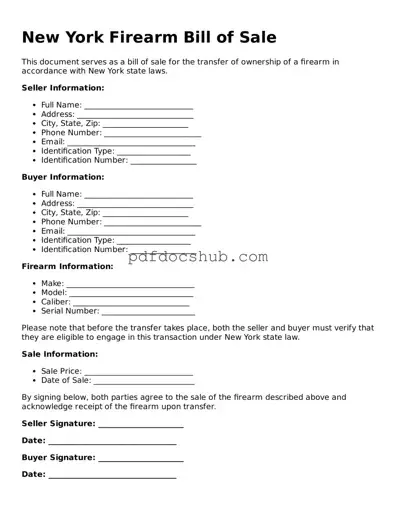 Attorney-Approved New York Firearm Bill of Sale Form
