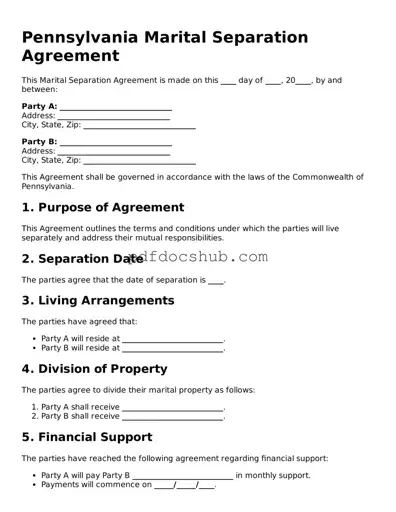Attorney-Approved Pennsylvania Marital Separation Agreement Form