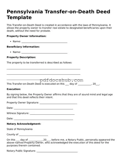Attorney-Approved Pennsylvania Transfer-on-Death Deed Form