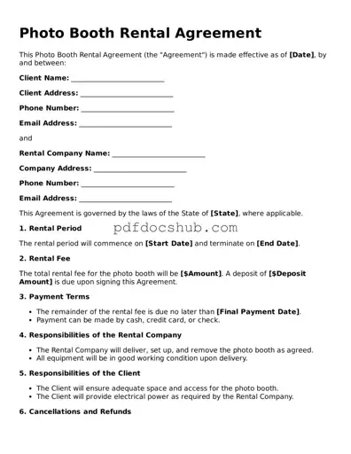 Legal Photo Booth Rental Agreement Template