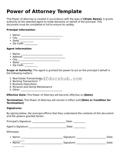 Legal Power of Attorney Template