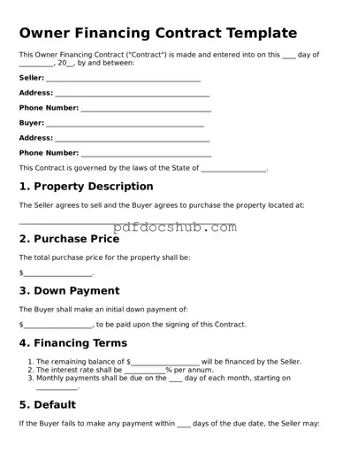 Legal Owner Financing Contract Template