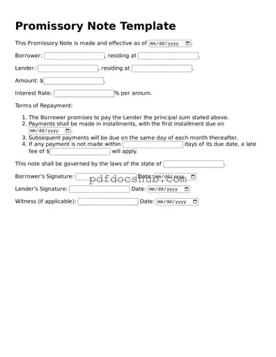 Legal Promissory Note Template
