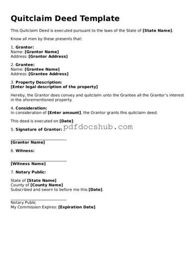 Legal Quitclaim Deed Template