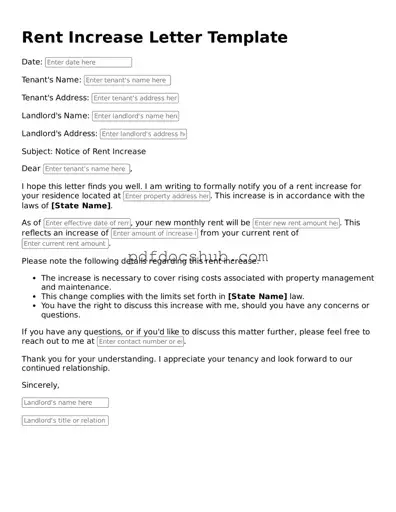 Legal Rent Increase Letter Template