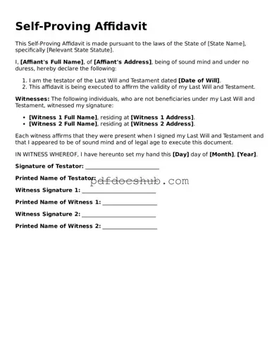 Legal Self-Proving Affidavit Template