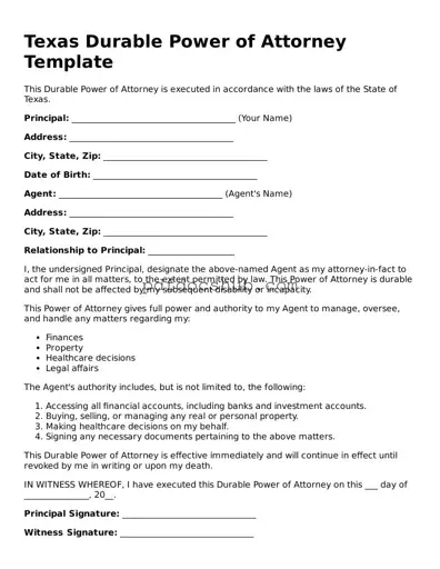 Attorney-Approved Texas Durable Power of Attorney Form