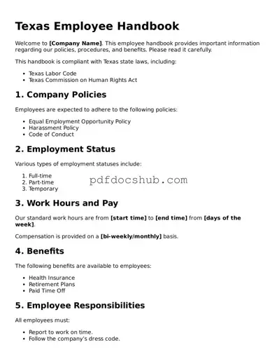 Attorney-Approved Texas Employee Handbook Form