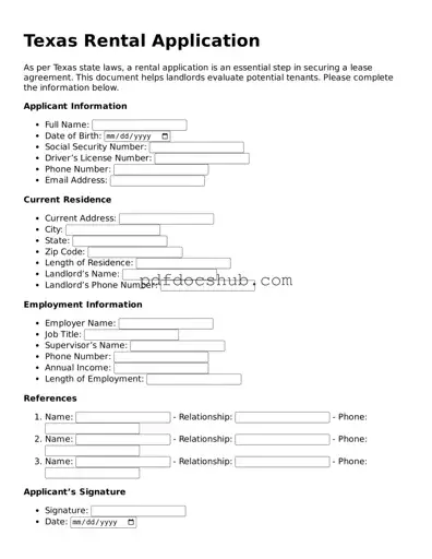 Attorney-Approved Texas Rental Application Form