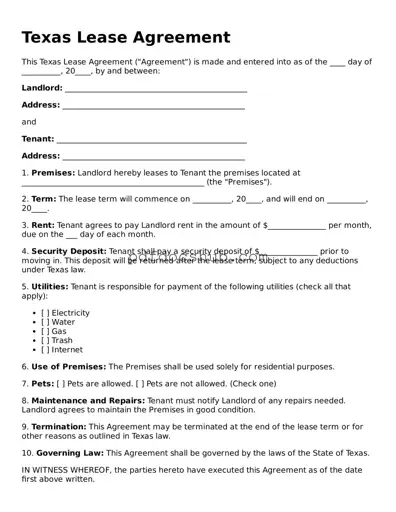 Attorney-Approved Texas Lease Agreement Form