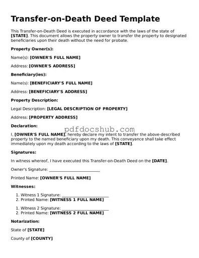 Legal Transfer-on-Death Deed Template