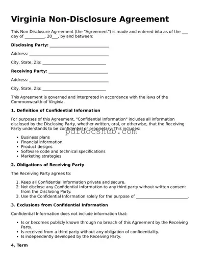 Attorney-Approved Virginia Non-disclosure Agreement Form