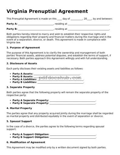Attorney-Approved Virginia Prenuptial Agreement Form