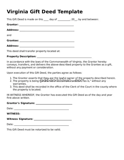 Attorney-Approved Virginia Gift Deed Form