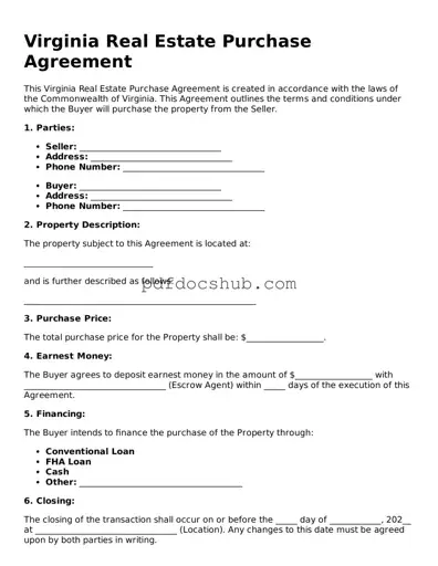 Attorney-Approved Virginia Real Estate Purchase Agreement Form