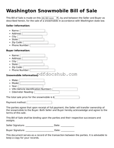 Attorney-Approved Washington Snowmobile Bill of Sale Form