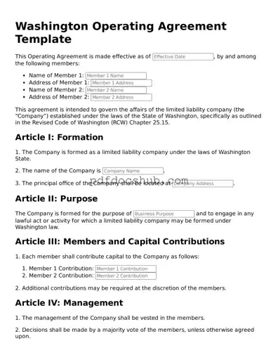 Attorney-Approved Washington Operating Agreement Form