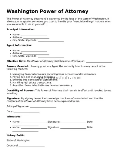 Attorney-Approved Washington Power of Attorney Form