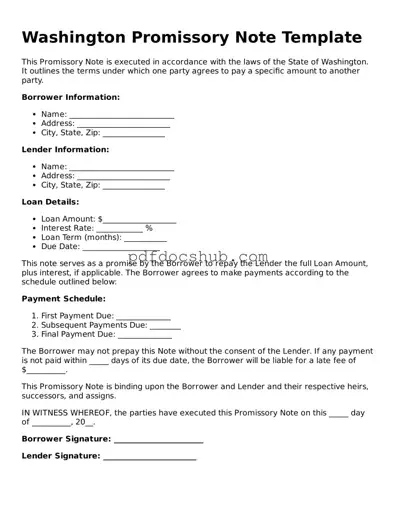 Attorney-Approved Washington Promissory Note Form
