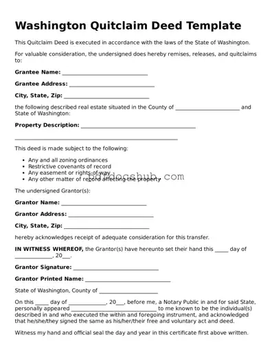 Attorney-Approved Washington Quitclaim Deed Form