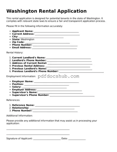 Attorney-Approved Washington Rental Application Form