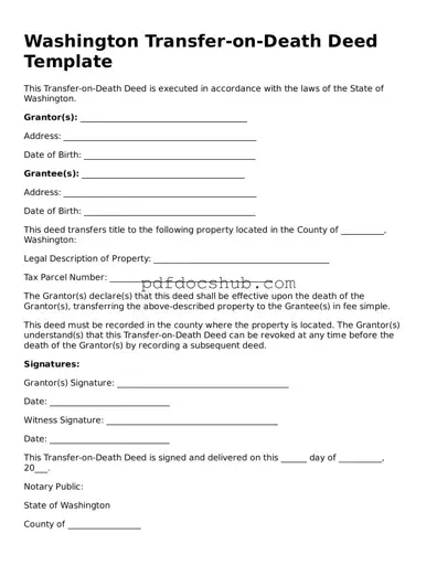 Attorney-Approved Washington Transfer-on-Death Deed Form