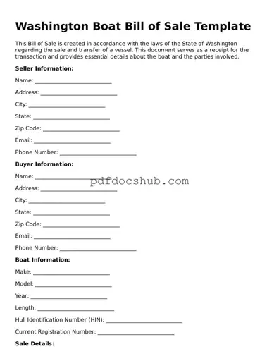 Attorney-Approved Washington Boat Bill of Sale Form