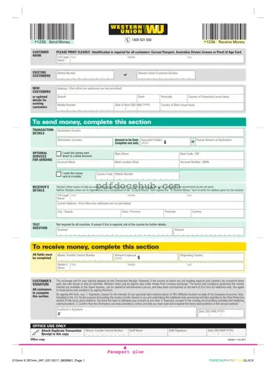 Western Union Template