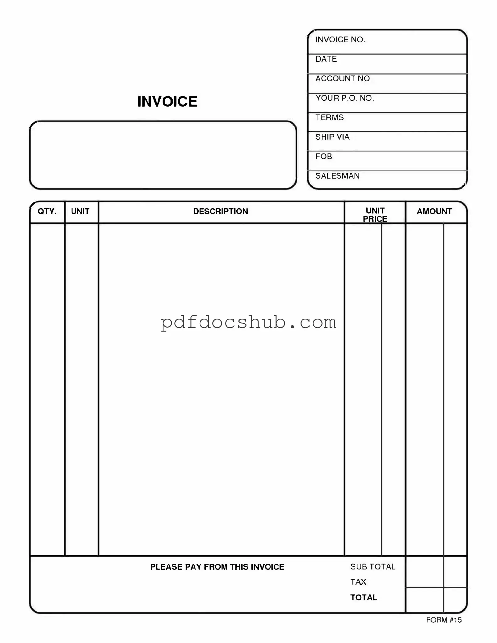 Free And Invoice Pdf Template