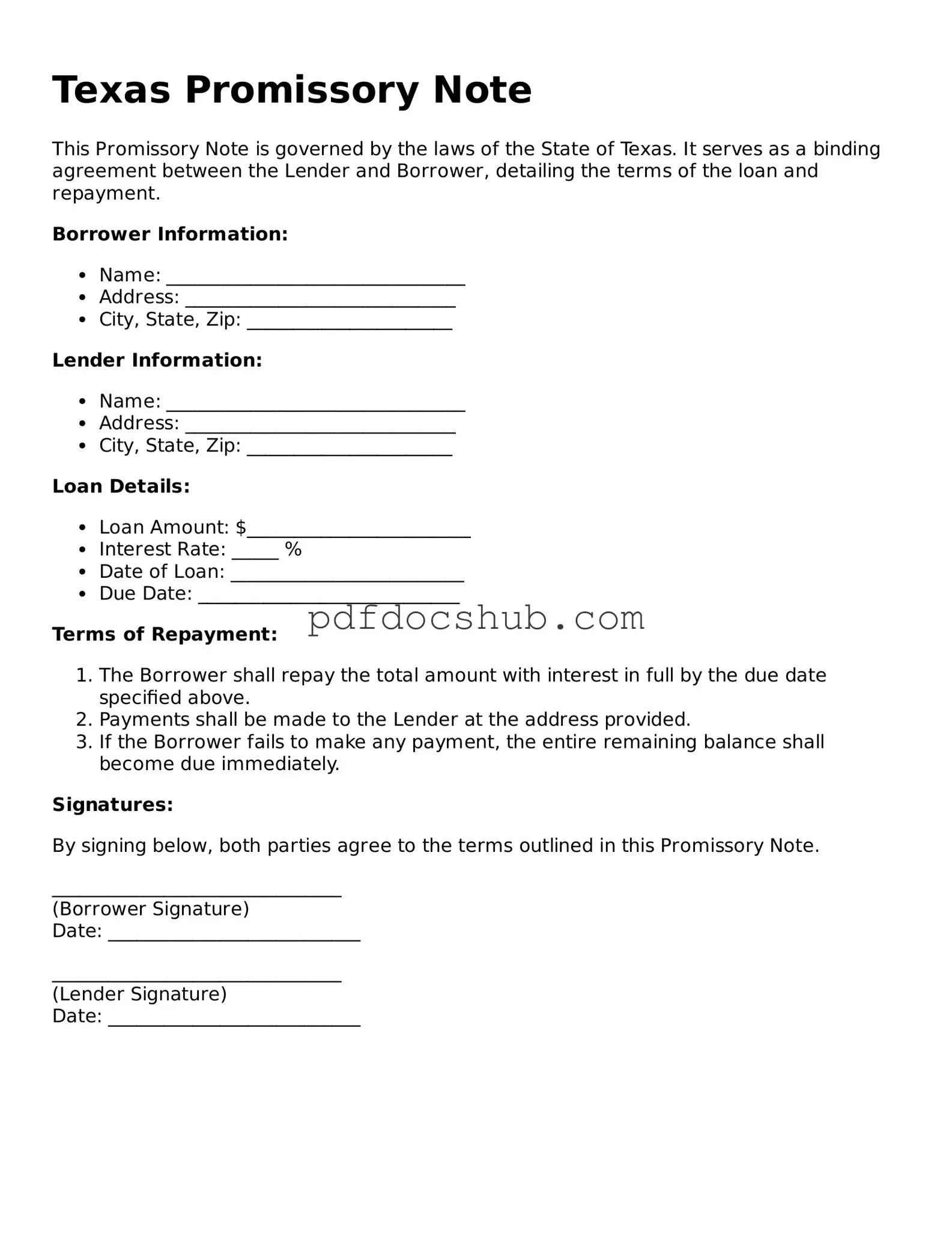 Attorney-Approved Texas Promissory Note Form