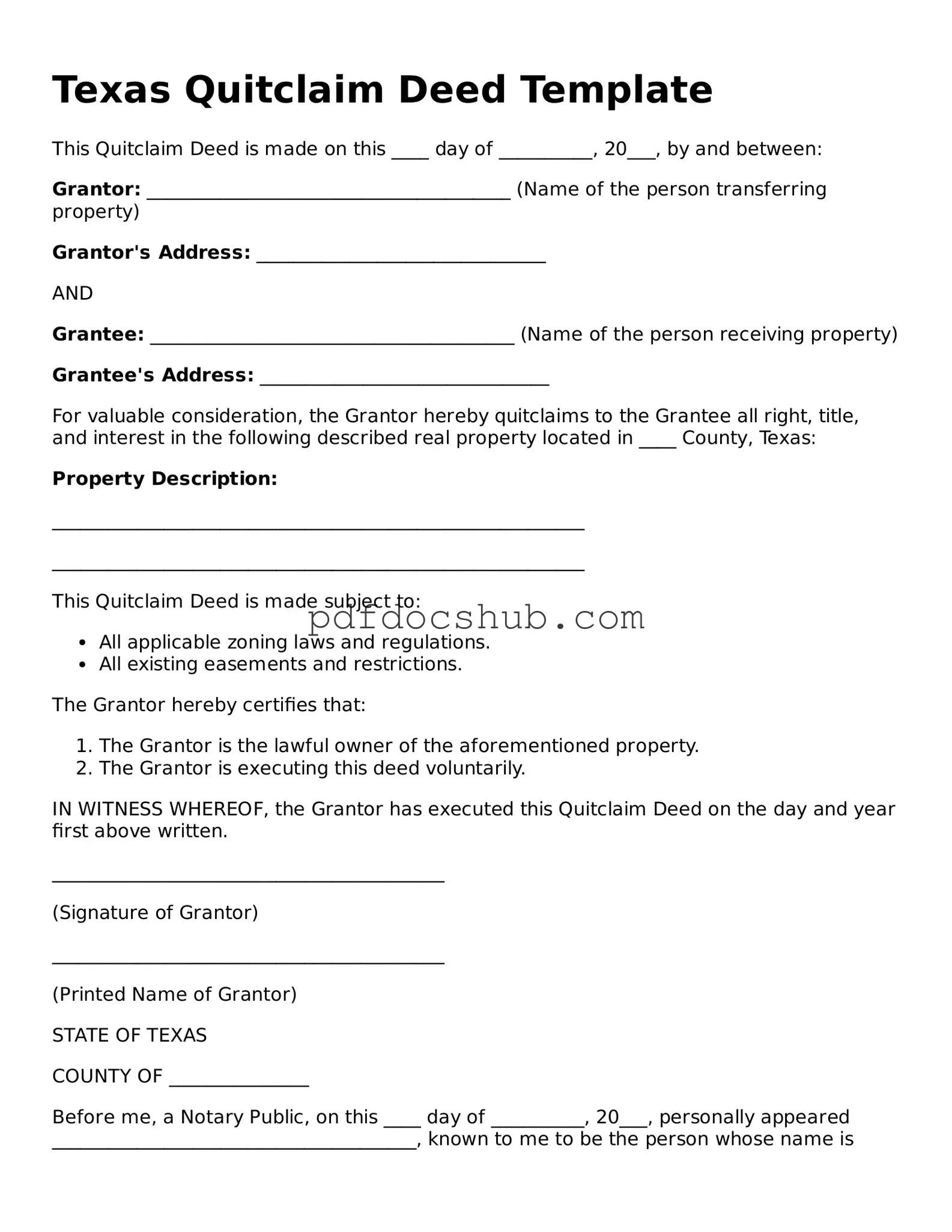 Attorney-Approved Texas Quitclaim Deed Form