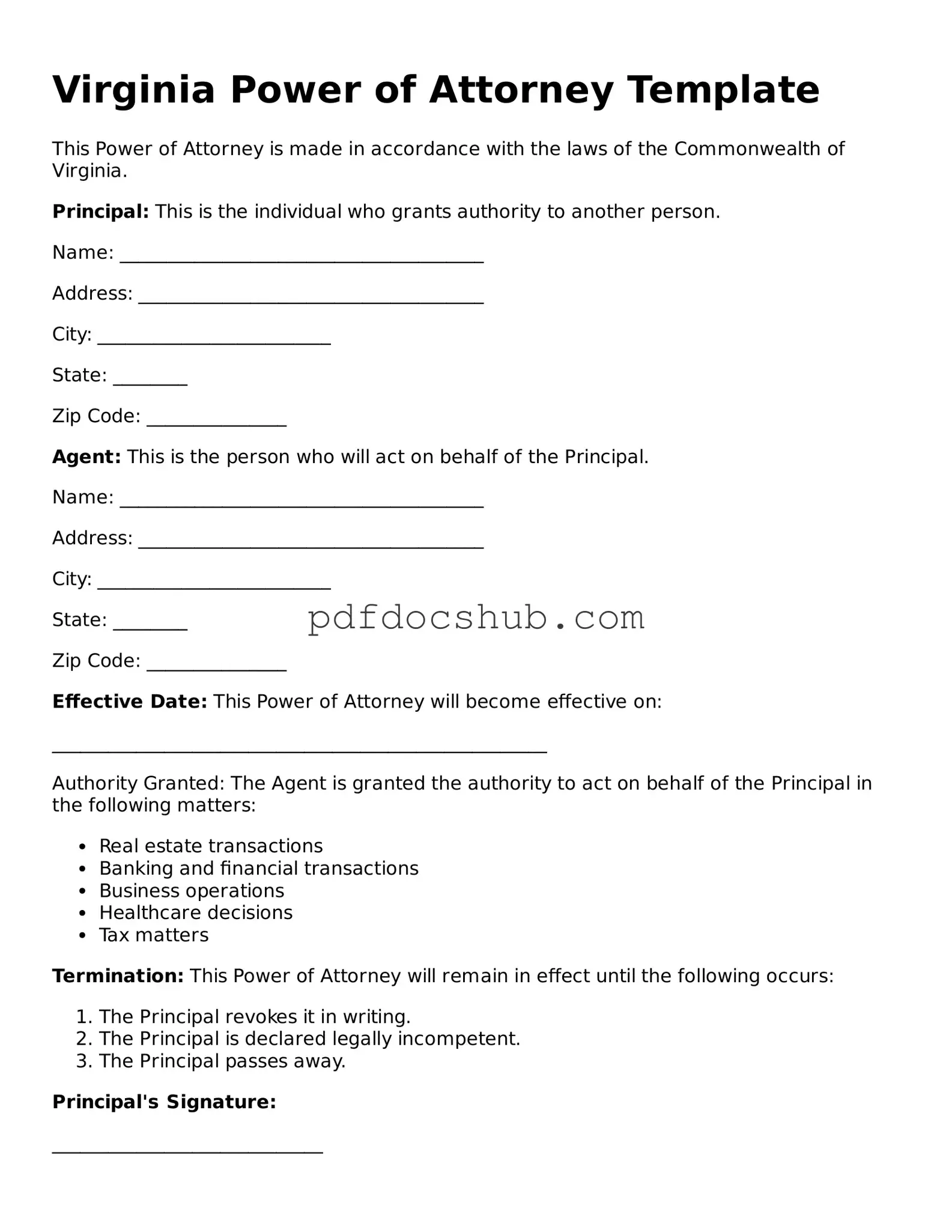Attorney-Approved Virginia Power of Attorney Form
