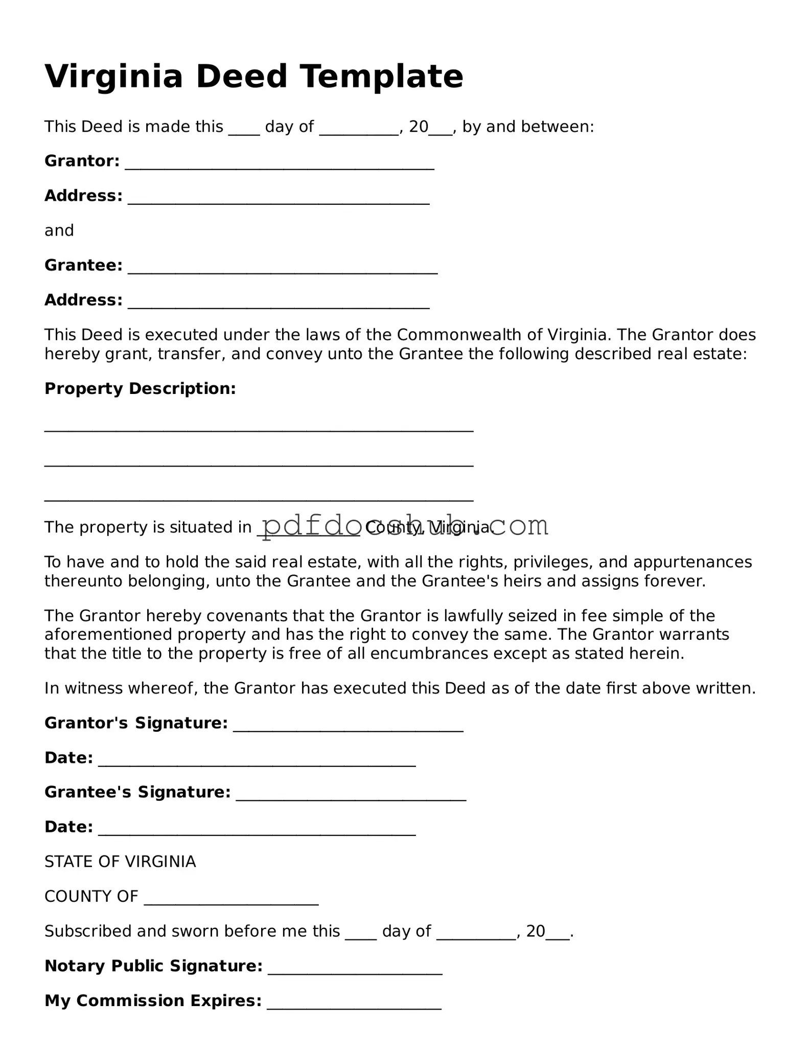 Attorney-Approved Virginia Deed Form