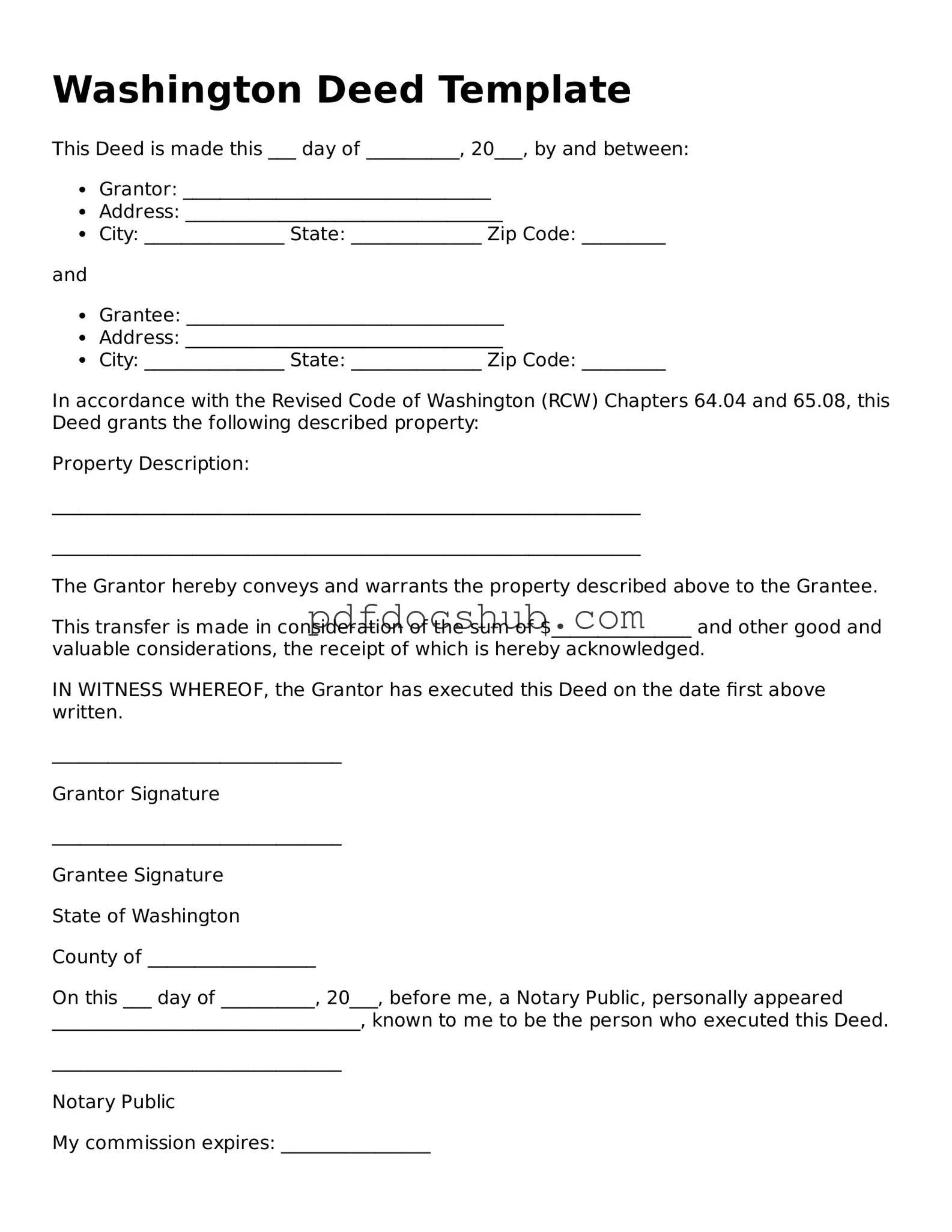 Attorney-Approved Washington Deed Form