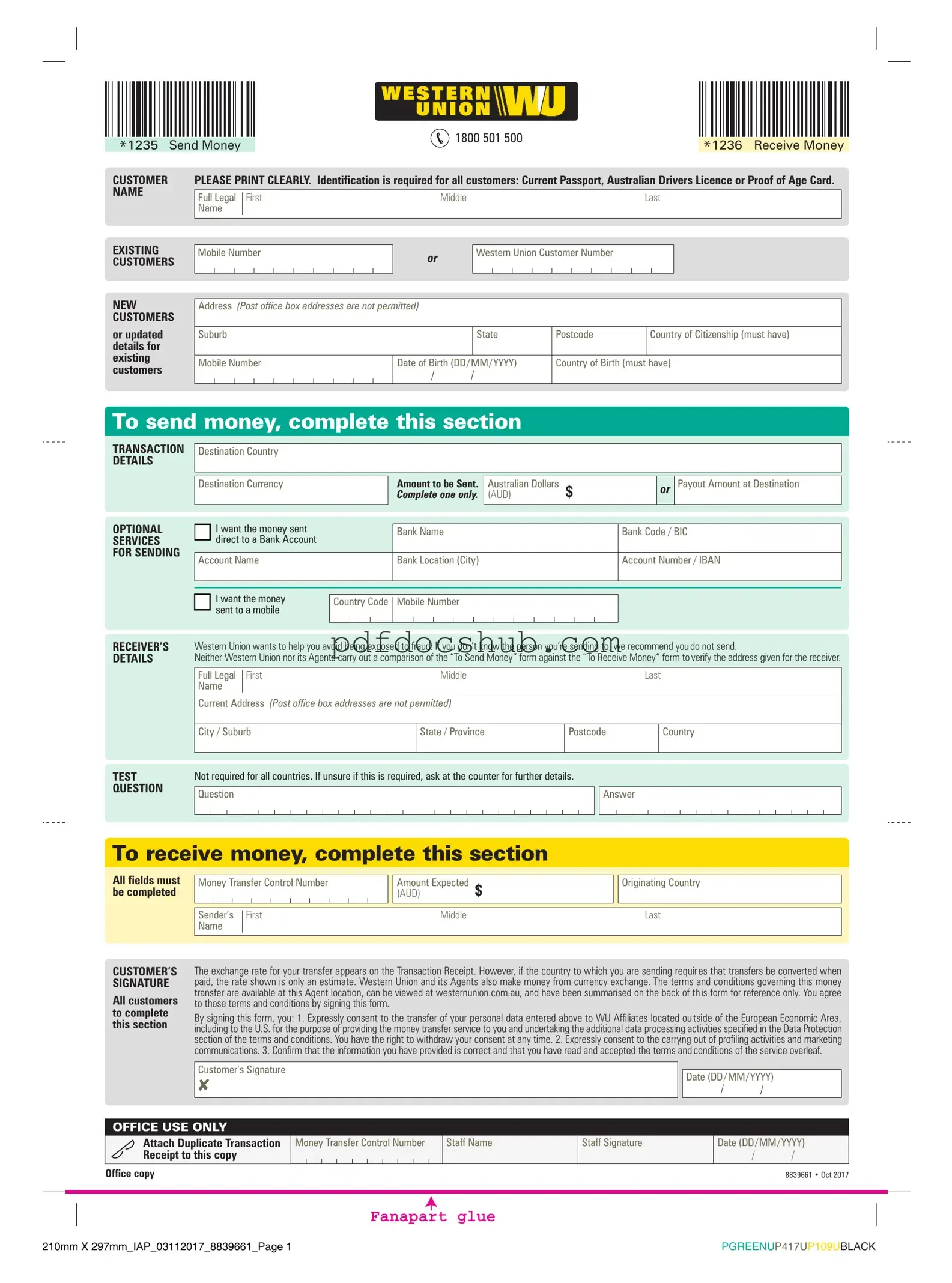 Western Union Template